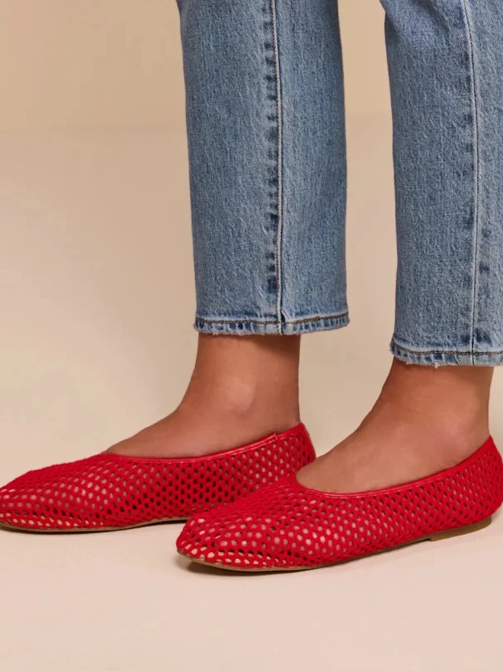 Coconuts by Matisse Marta Red Mesh Ballet Flats Shoes Size 9M New in Box $70
